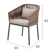 Ensemble de table et chaises de salle à manger en aluminium et rotin, style nordique moderne, pour l'extérieur, 4 personnes, imperméable, protection UV, pour balcon, jardin