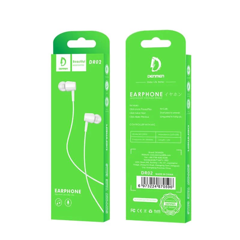 Durable Audio plug 3.5mm Original In Ear Headphones Earphone