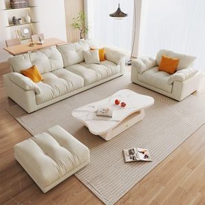 Ensemble de canapés sectionnels en velours capitonné de style français avec éponge haute densité pour salon moderne et utilisation en hôtel/centre commercial - Product Image 4