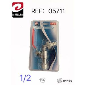 Rubinetto a Sfera da 1/2 Pollice con Finitura Cromata, Accessorio per Rubinetto da Bagno a Montaggio a Parete - Product Image 2