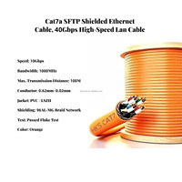Kabel Jaringan Cat7A SFTP Terperisai dengan Konduktor Tembaga Padat 10Gbps 1000MHz, Selubung PVC/LSZH, Gulungan Kayu Kustom