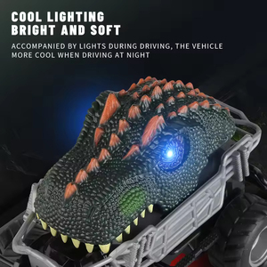 <span class=keywords><strong>T</strong></span>ête de dinosaure voiture radiocommandée <span class=keywords><strong>T</strong></span>-<span class=keywords><strong>Rex</strong></span> hors route voiture RC avec lumière LED tout Terrain enfants jouet Animal monstre camion direction Flexible - Product Image 4