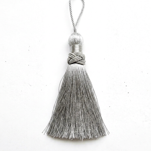 Silver Fabric Tassel Decorative Hanging <b>Ornament</b> Minimalist Style for Indoor Living Room Home Decor - Product Image 1