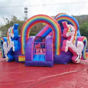 Castillo inflable comercial de unicornio para niños con tobogán, parque de juegos inflable de unicornio - Product Image 5