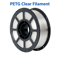 MEIJIMEI Crystal Clear PETG 3D-printerfilament 175mm Transparant met Hoge Helderheid Glasachtige Afwerking 1kg Kunststof Staven
