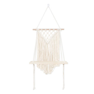 Stile moderno nappa corda mensole della parete della decorazione della casa di legno helf staffe di mensola a muro vegetale - Product Image 1