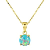 Collier en argent sterling S925 avec pendentif opale, chaîne croisée simple et classique à quatre griffes, bijou cadeau pour femme