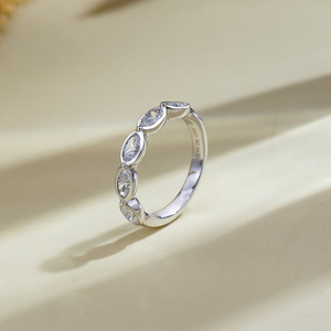 Anillo de boda de plata S925 con diamante talla marquesa MSR-2175 para mujer - Product Image 2