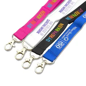 Groothandel Korte Riem Lanyard Met Logo Custom Sleutelhanger Hals Polyester Lanyard 3d Bedrukte Lanyards