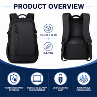 Sac à dos professionnel OEM avec port de chargement USB, résistant à l'eau, rangement multicouche pour ordinateur portable, idéal pour le bureau, les trajets quotidiens, les voyages et le travail