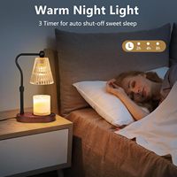Lampe chauffe-bougie en verre à hauteur réglable avec variateur et minuterie pour bougies en pot parfumées