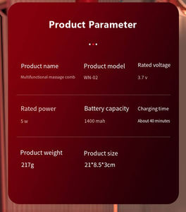 Brosse de massage du cuir chevelu électrique sans fil portable, peigne relaxant, applicateur d'huile pour le cuir chevelu, brosse vibrante pour les soins capillaires - Product Image 4