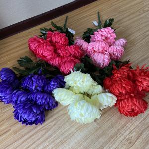 Grande fleur artificielle ISEVIAN, chrysanthème <span class=keywords><strong>pour</strong></span> arrangement funéraire - Product Image 5