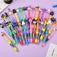 Stylo Gel Cartoon Halloween Quatre Couleurs Mignon Créatif Multicolore Stylo Bille Coloré à Bouton Poussoir pour Étudiant Pointe en Plastique 1.0mm