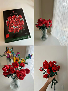 Ensembles de blocs de construction LEGO, thèmes Logos, Icônes de plantes, Château, Série populaire, Jouet en seau, Cadeau, rose, Vente en gros - Product Image 3