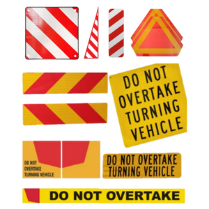 ECE 70 Nearside Trasero Horizontal Reflectante Aluminio Advertencia Ascensores traseros Banderas Señal de placa de marcado de vehículos de carretera - Product Image 1