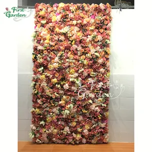 Colorful flowers Artificial vertical plants for wedding planning scene Photo studio shooting Green wall system Fairy garden