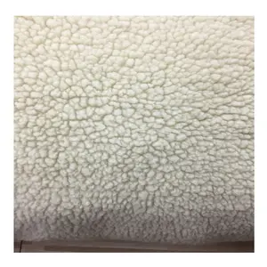 100% polyester recyclable 8mm longueur de pile beige fausse fourrure de sherpa