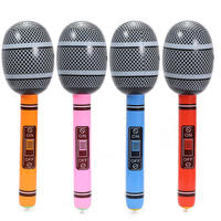 Modèle de microphone gonflable en plastique PVC 24cm personnalisé pour la décoration d'événements musicaux et la promotion de la publicité