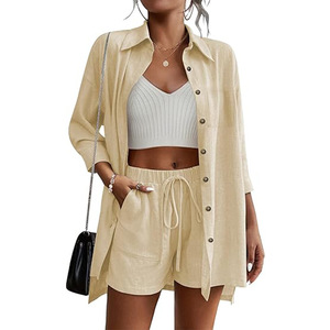 เสื้อคลุมคาร์ดิแกนแขน 7 ส่วน ปกเสื้อแบบลำลอง ติดกระดุม สำหรับผู้หญิง สไตล์ลำลอง แฟชั่นชายหาดฤดูร้อน - Product Image 5