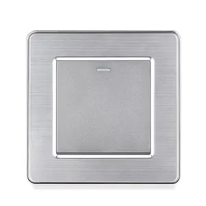 Stainless Steel Panel 1 Gang 1 / 2 Way On / Off Wall Light Push Button Wall Light Switch