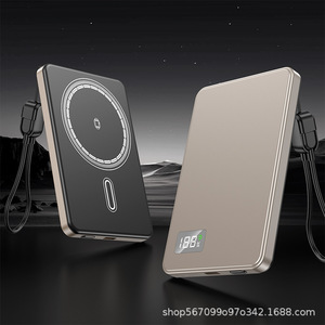 Cargador inalámbrico Power Bank de 10000 mAh, entrada tipo C, salida de 15 W, con pantalla LED, cuerpo de plástico negro, batería de estado sólido - Product Image 4