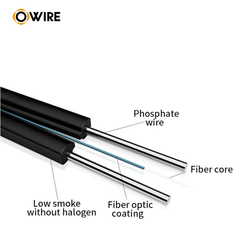 Câble de descente de fibre de carbone standard 1,2,4,6,8,10,12 cœurs g657 g652, pour l'intérieur