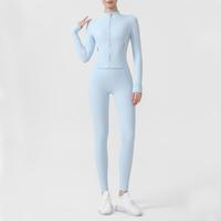 Ensemble de leggings et haut de yoga court pour femme, taille haute, élastique, extensible dans les 4 sens, respirant, couleur unie, grandes tailles, pour la gym, entrepôt USA