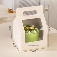 Boîte à gâteau personnalisée en papier blanc crème avec poignée et fenêtre transparente
