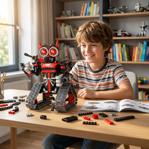 STEM 4 en 1 Voiture de course robotisée Télécommandée SUV Char Jouets en briques pour garçon Cadeau Ensembles de blocs de construction Matériau ABS - Product Image 2