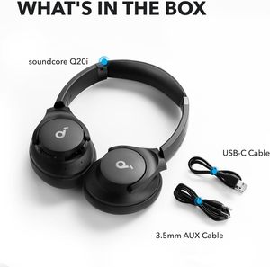 Soundcore by Anker Q20i Auriculares Híbridos con Cancelación Activa de Ruido, 40 Horas de Reproducción con ANC, Audio de Alta Resolución - Product Image 6