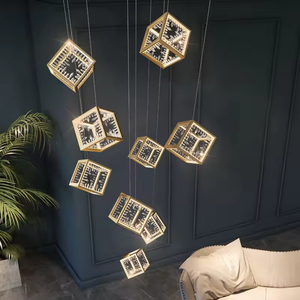 Accesorios Lineal Moderno Duplex Escalera de Caracol Lámpara colgante Candelabro de diseño largo para el hogar - Product Image 4