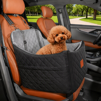 Siège auto pour petits chiens, siège surélevé pour animaux de compagnie avec accès au ceinture de sécurité et base antidérapante, siège auto pour chiens et chats en voyage