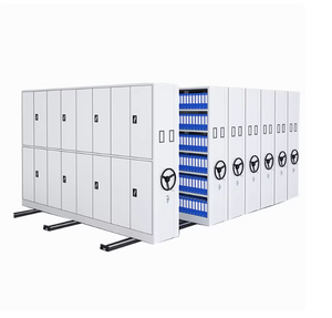 Archivador Metálico Móvil Inteligente y Ajustable con Manivela, Armario de Almacenamiento de Archivos con Cerradura, Muebles de Oficina Comerciales - Product Image 1
