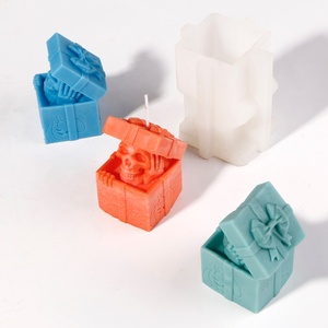 Molde para velas con diseño gótico de fantasma 'No Say/Look/Listen', Molde para velas en caja de regalo, Herramienta para velas con forma de esqueleto - Product Image 1