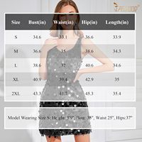 Robe de soirée élégante pour femme, taille empire, à sequins, scintillante, col en V, sans manches, antistatique, coupe droite, motif floral, en polyester