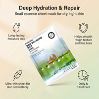 Masque en tissu hydratant à l'acide hyaluronique et à la bave d'escargot 25 ml, directement de l'usine, masque facial nourrissant en profondeur, OEM disponible