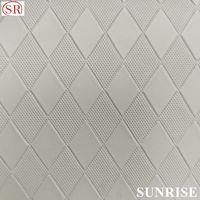 Tissu en PVC gaufré en cuir PU à motif diamant pour l'extérieur, idéal pour les bagages, les trousses de maquillage et les étuis de téléphone – Stock usine
