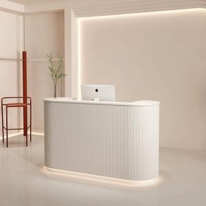 Mostrador Curvo Minimalista Pequeño para <span class=keywords><strong>Consultorio</strong></span> <span class=keywords><strong>Dental</strong></span>, Recepción <span class=keywords><strong>de</strong></span> Tienda <span class=keywords><strong>de</strong></span> Ropa, Recepción <span class=keywords><strong>de</strong></span> Hospital <span class=keywords><strong>Dental</strong></span> y Caja - Product Image 5