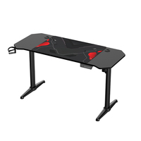 Nouveau modèle de bureau électrique d'usine avec console de jeu noire moderne à hauteur réglable, populaire pour les cafés Internet au bureau