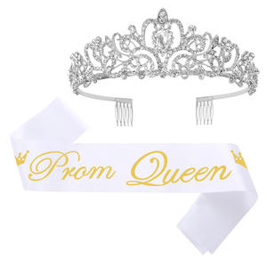 Diademas de Reina de Baile para Mujer, Tiara y Corona Plateadas, Accesorios de Cosplay de Princesa para Niñas, Feliz Regreso a Casa - Product Image 1
