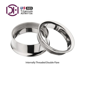 Túnel de Oreja de Titanio G23 de Alto Pulido con Rosca Interna, Estilo Hip-Hop, Expansor de Oreja con Polea, Joyería Corporal de Titanio - Product Image 4