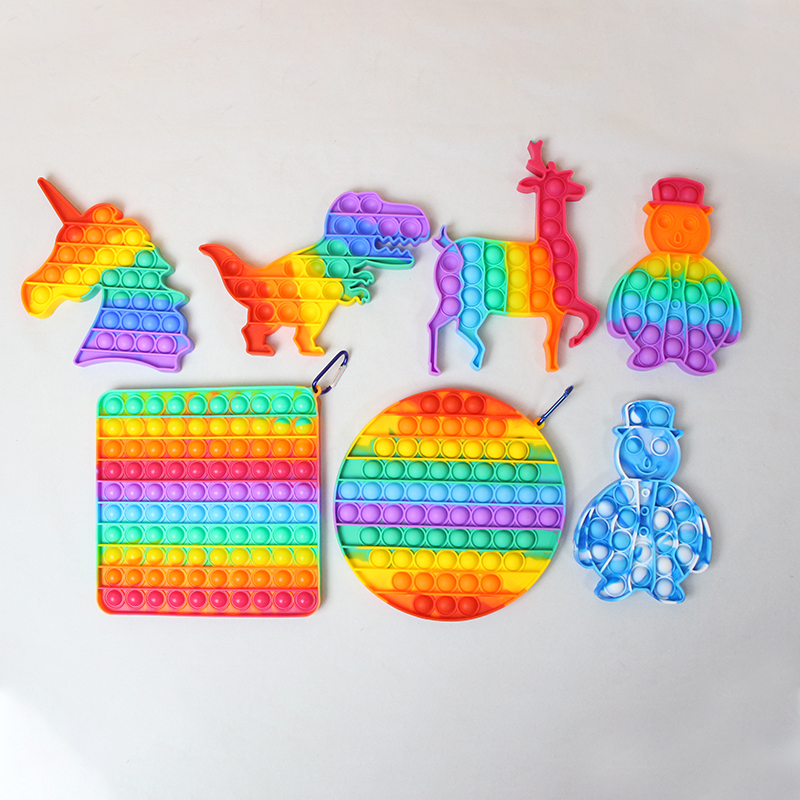 Hot Sell Squeeze Wholesale Anti Stress Push Pop Bubble Fidget Sensory Toy Heart Pop Fidget Silicone Stress Relief Toys Set Box