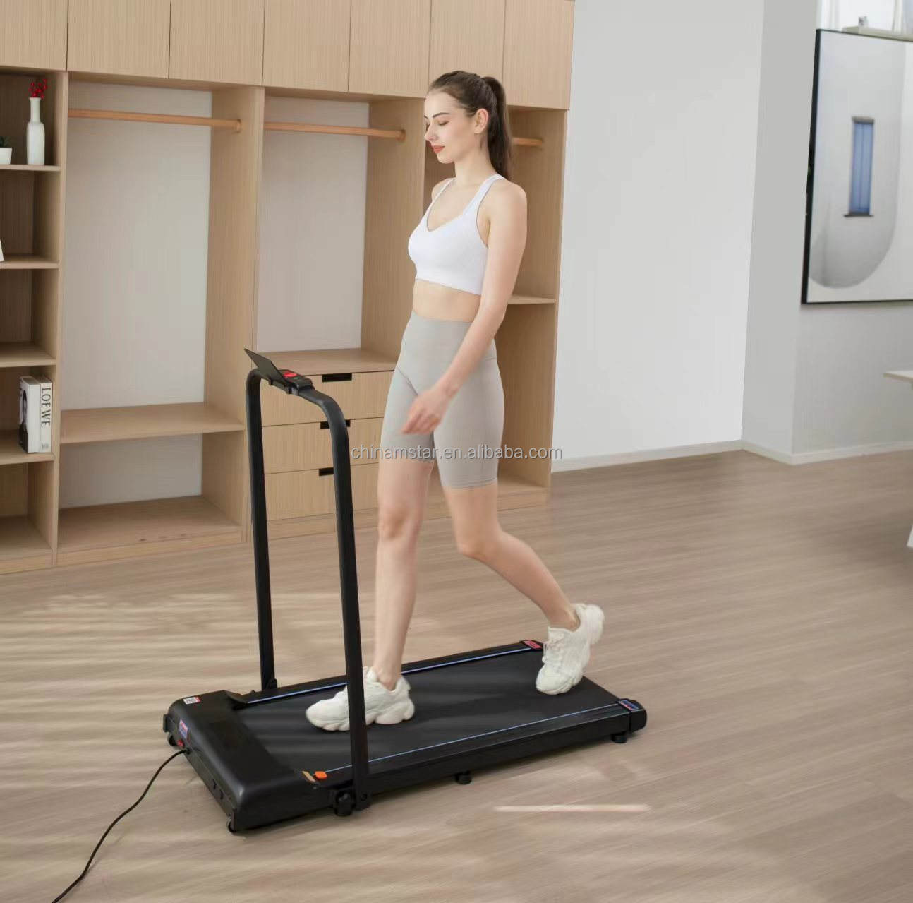 Portable Mini LED Electric Foldable Treadmill Walking Pad for Home