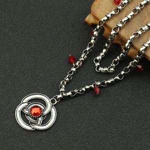 Collier classique de la série américaine «la maison du Dragon», saison 1, princesse Rhaenyra <span class=keywords><strong>Targaryen</strong></span>, rouge, rubis, chaînes, bijoux de mode - Product Image 6