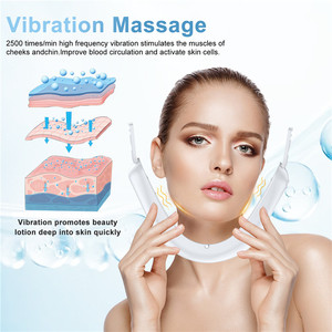 Electric <b>V</b> <b>Face</b> <b>Slimming</b> Tools Double Chin Remove Hot Compress Heating Vibration Microcurrent Facial Lift <b>Massager</b> - Product Image 5