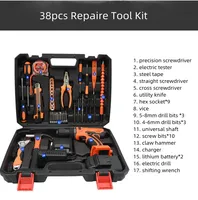 Ensemble de perceuse électrique sans fil rechargeable professionnelle ensemble de perceuse multifonctionnelle outils à main