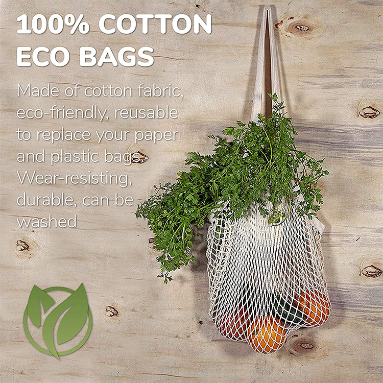 High quality eco friendly cotton drawstring mesh bag for vegetable packaging