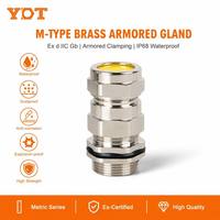 YDT M20 Presse-étoupe blindé en laiton à double compression, connecteur étanche antidéflagrant IP68