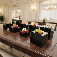 Lot de 8 présentoirs carrés pour desserts, buffet noir et blanc, support à gâteaux en acrylique, cube rehausseur pour mariage et hôtel